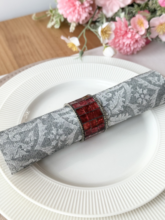 Servetele de masa festive Linclass - Jacquard (gri) / 40 x 40 cm / 12 buc [8]