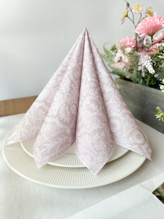 Servetele de masa festive Linclass - Jacquard (roz pal) / 40 x 40 cm / 12 buc [4]