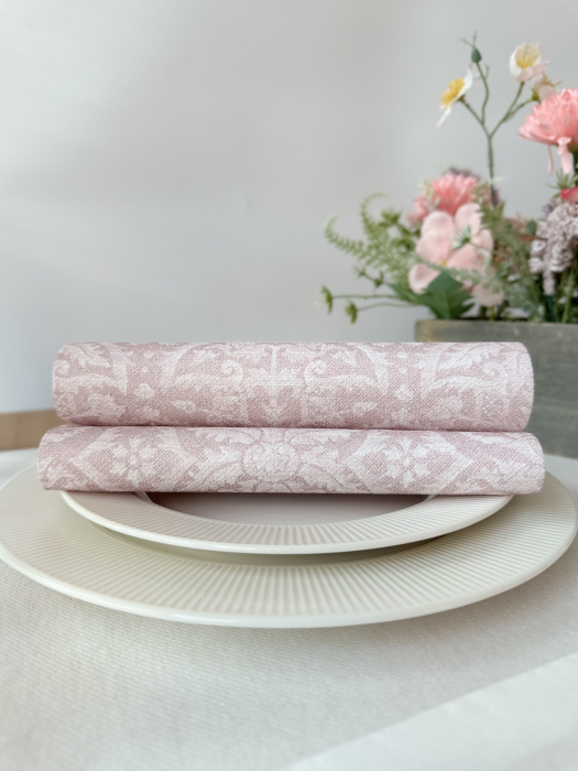 Servetele de masa festive Linclass - Jacquard (roz pal) / 40 x 40 cm / 12 buc [8]