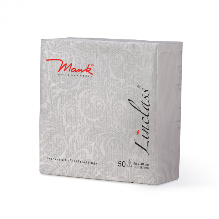 Servetele de masa festive Linclass - Jordan (Argintiu-alb) / 40 x 40 cm / 50 buc [3]
