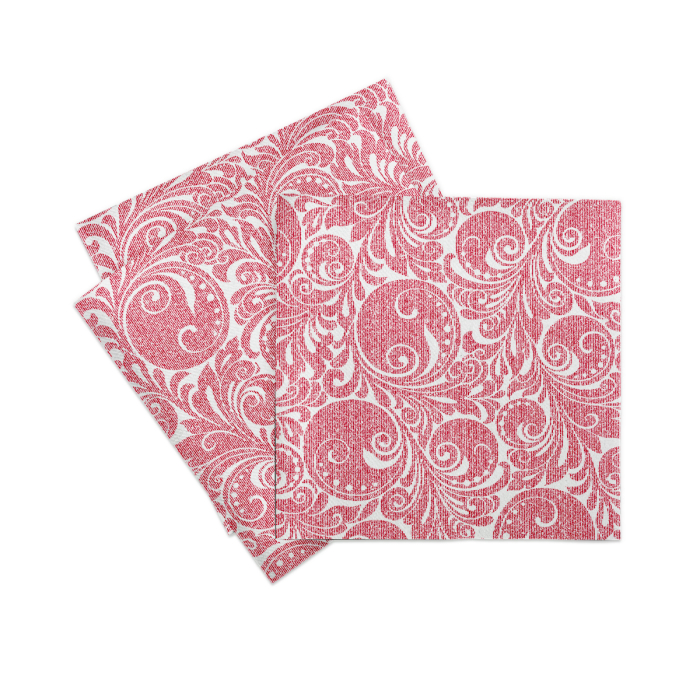 Servetele de masa festive Linclass pentru Revelion/Anul Nou Linclass - Jordan weiss-bordeaux / white-bordeaux / 40 x 40 cm / 50 buc [4]