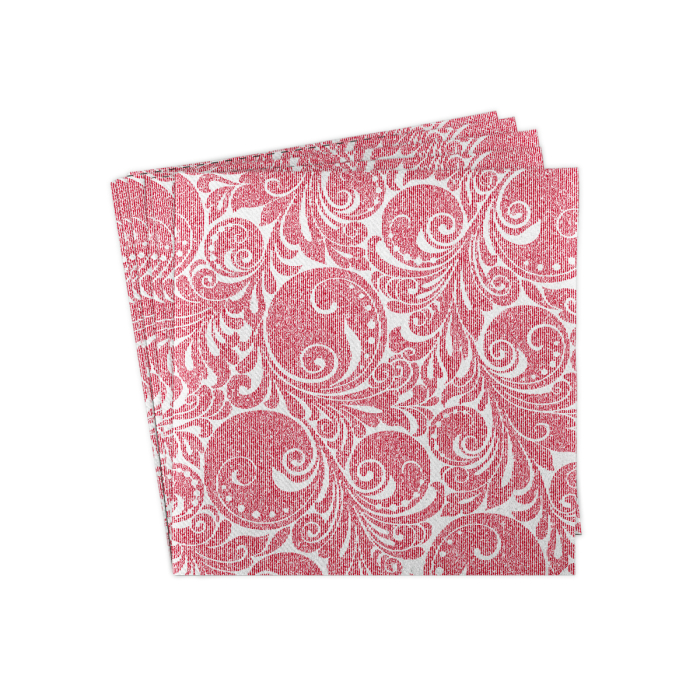 Servetele de masa festive Linclass pentru Revelion/Anul Nou Linclass - Jordan weiss-bordeaux / white-bordeaux / 40 x 40 cm / 50 buc [5]