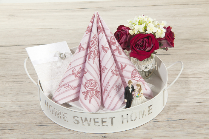 Servetele de masa festive Linclass - Just Married (servetele nunta/logodna) / 40 x 40 cm / 12 buc [7]