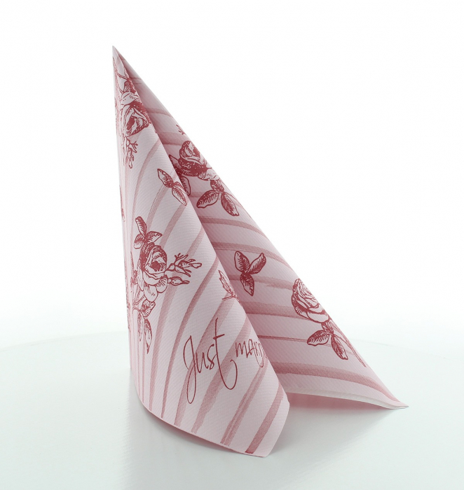 Servetele de masa festive Linclass - Just Married (servetele nunta/logodna) / 40 x 40 cm / 12 buc [2]