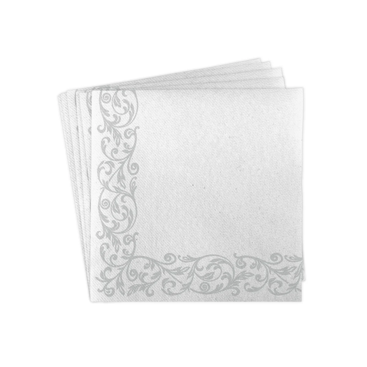 Servetele de masa festive Linclass-Light - Rob (model argintiu pe margine) / 40 x 40 cm / 50 buc [3]