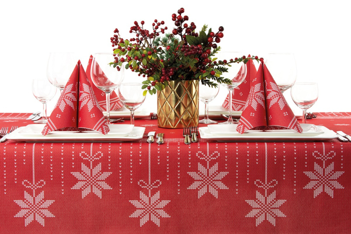 Servetele de masa festive Linclass pentru Revelion/Anul Nou Linclass - Mick rot-bordeaux / red-bordeaux / 40 x 40 cm / 50 buc [6]