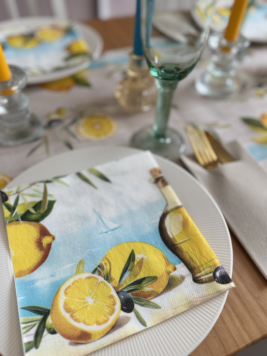 Servetele de masa festive Linclass - Olives & Lemons /40 x 40 cm / 50 buc [8]