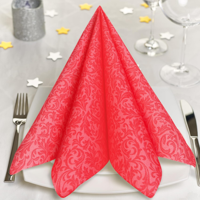 Servetele de masa festive Linclass - Ornaments (rosu) / 40 x 40 cm / 50 buc [3]