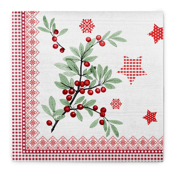 Servetele de masa festive Linclass - Country X-Mas / 40 x 40 cm / 50 buc [1]