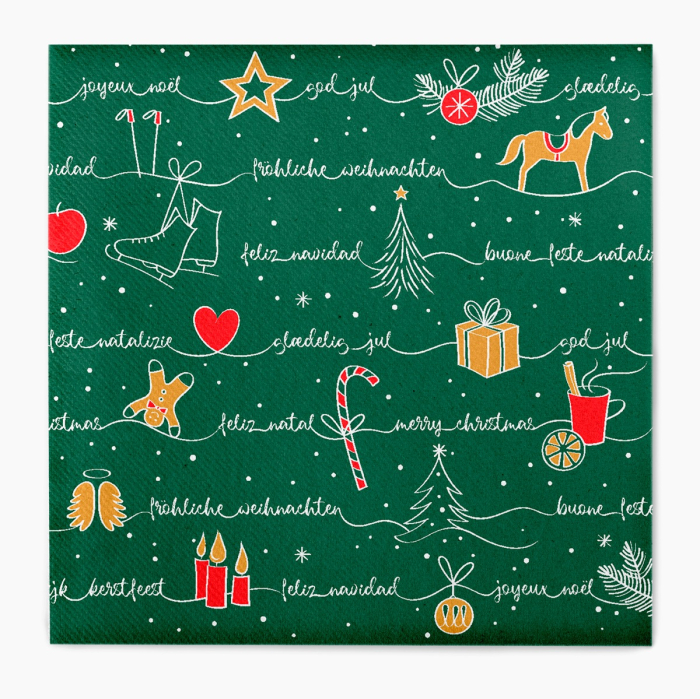 Servetele de masa festive Linclass pentru Craciun/ Revelion - Ravin  / 40 x 40 cm / 50 buc [1]