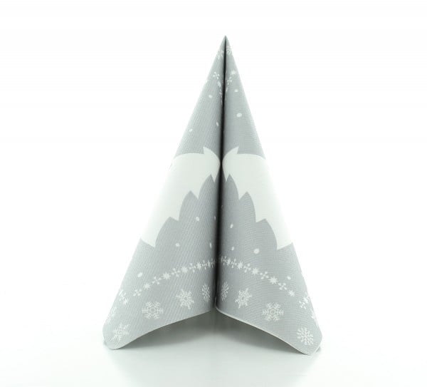 Servetele de masa festive Linclass pentru Craciun/Revelion - White Tree (argintiu) / 40 x 40 cm / 12 buc [6]