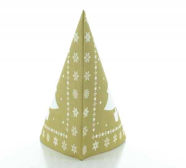 Servetele de masa festive Linclass pentru Craciun/Revelion - White Tree (auriu) / 40 x 40 cm / 12 buc [8]