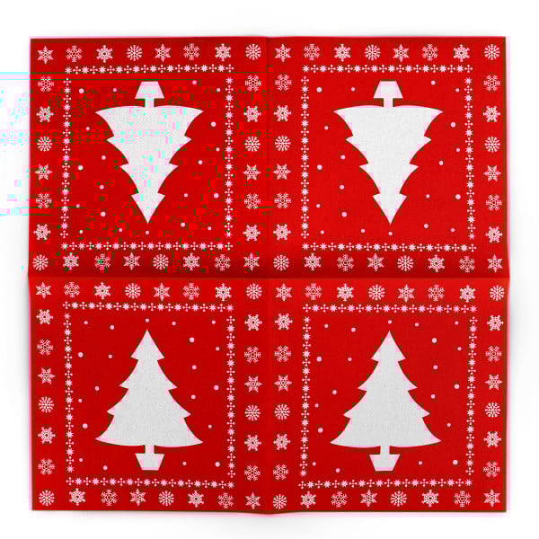Servetele de masa festive Linclass - White Tree (rosu) / 40 x 40 cm / 12 buc [2]