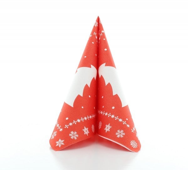 Servetele de masa festive Linclass - White Tree (rosu) / 40 x 40 cm / 12 buc [3]