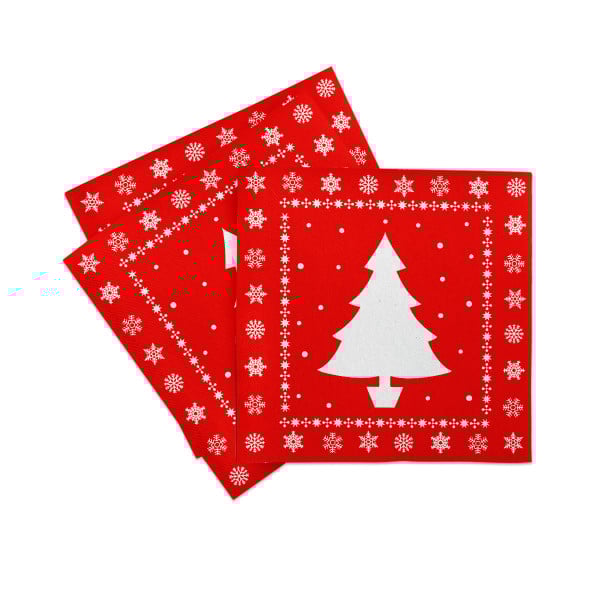 Servetele de masa festive Linclass - White Tree (rosu) / 40 x 40 cm / 12 buc [7]