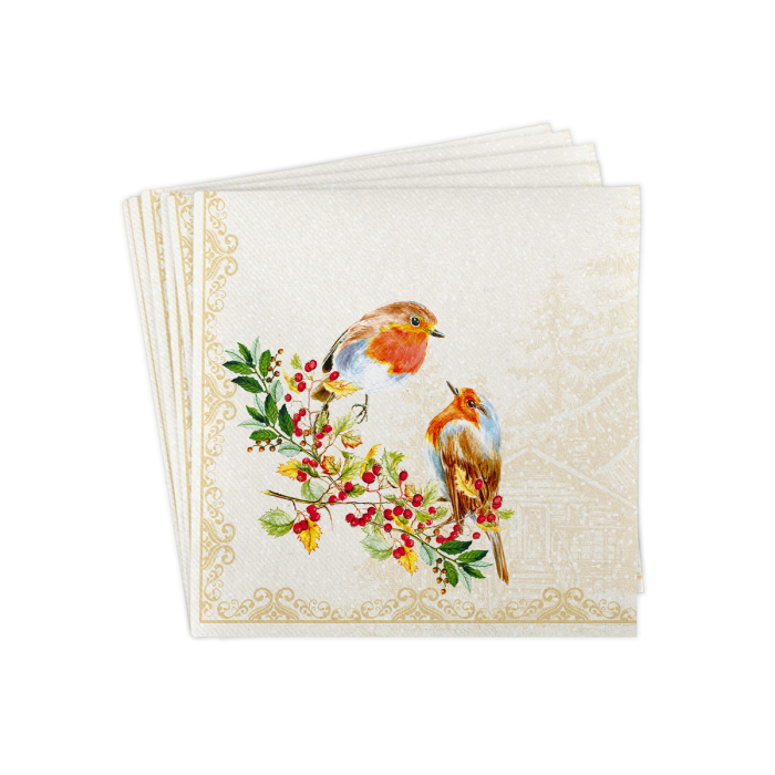 Servetele de masa festive Linclass pentru Revelion/Anul Nou Linclass - Pippa beige / 40 x 40 cm / 50 buc [6]
