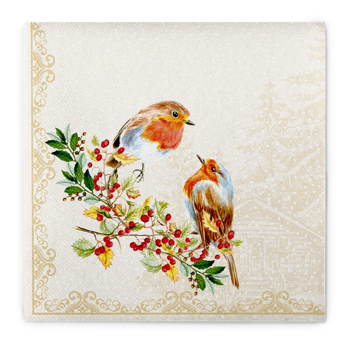 Servetele de masa festive Linclass pentru Revelion/Anul Nou Linclass - Pippa beige / 40 x 40 cm / 50 buc [4]
