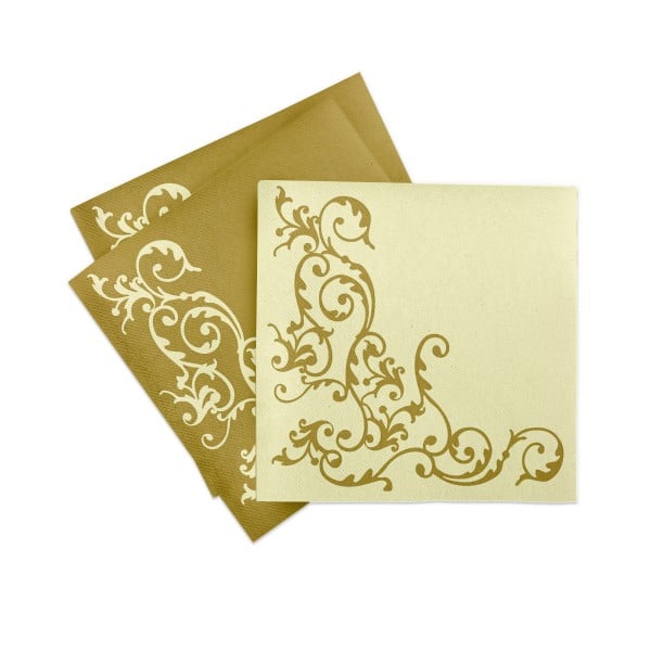 Servetele de masa festive Linclass - Pomp (Auriu-Crem) / 40 x 40 cm / 50 buc [2]