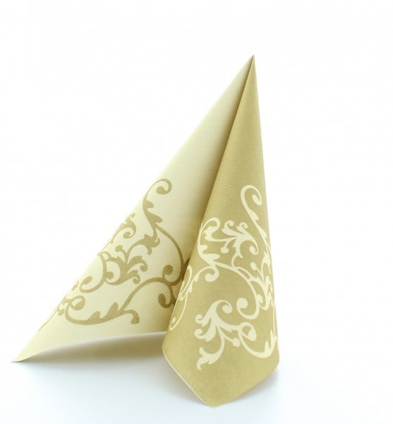 Servetele de masa festive Linclass - Pomp (Auriu-Crem) / 40 x 40 cm / 50 buc [8]