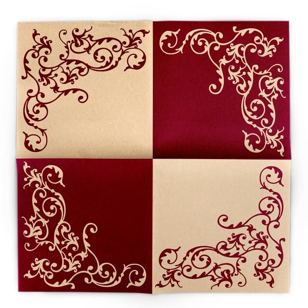 Servetele de masa festive Linclass - Pomp (Bordeaux-Crem) / 40 x 40 cm / 50 buc [4]