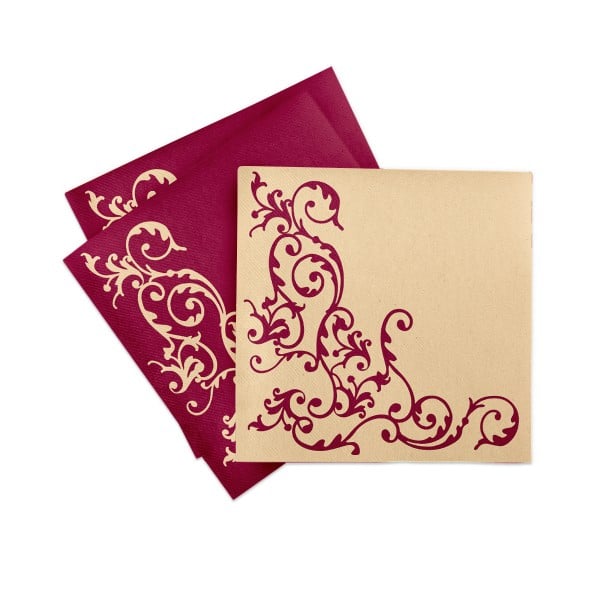 Servetele de masa festive Linclass - Pomp (Bordeaux-Crem) / 40 x 40 cm / 50 buc [3]