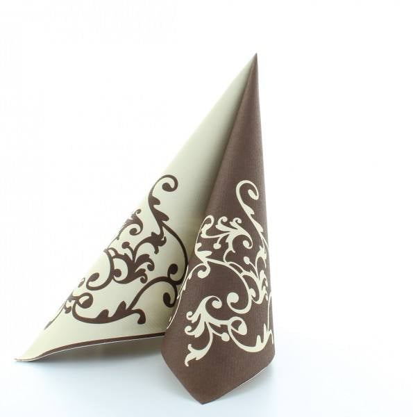 Servetele de masa festive Linclass - Pomp (crem-mocca) / 40 x 40 cm / 50 buc [8]