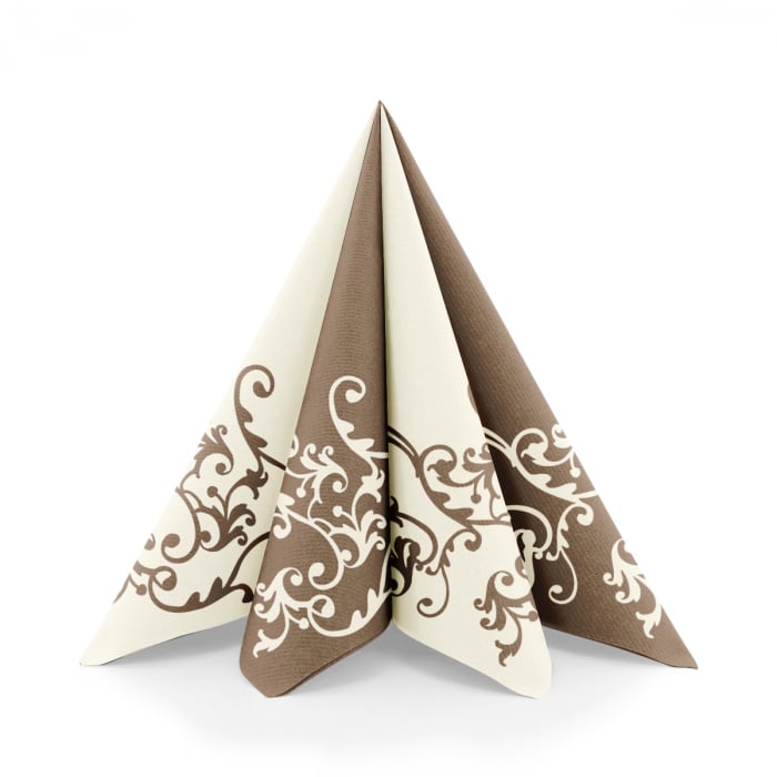 Servetele de masa festive Linclass - Pomp (crem-mocca) / 40 x 40 cm / 50 buc [4]