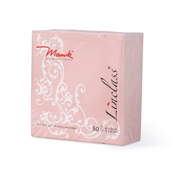 Servetele de masa festive Linclass - Pomp (Roz-Alb) / 40 x 40 cm / 50 buc [12]