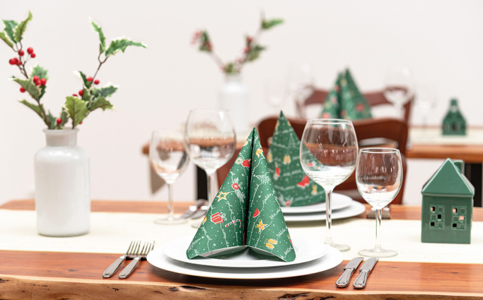 Servetele de masa festive Linclass pentru Craciun/ Revelion - Ravin  / 40 x 40 cm / 50 buc [1]