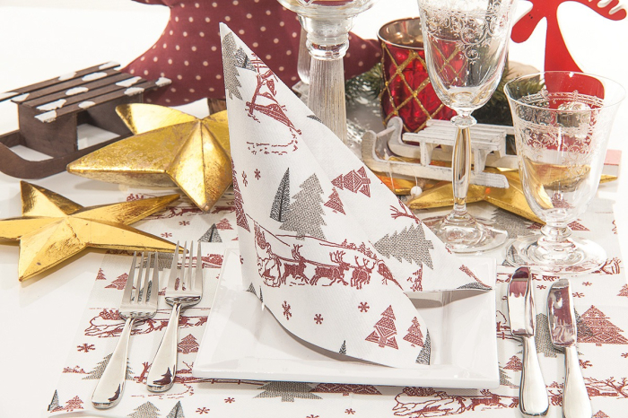 Servetele de masa festive Linclass pentru Revelion/Anul Nou Linclass - Rudi / 40 x 40 cm / 50 buc [2]