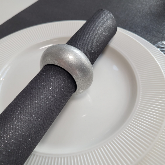 Servetele de masa festive Linclass - Shine metallic black (negru sclipitor) / 40 x 40 cm / 50 buc [3]