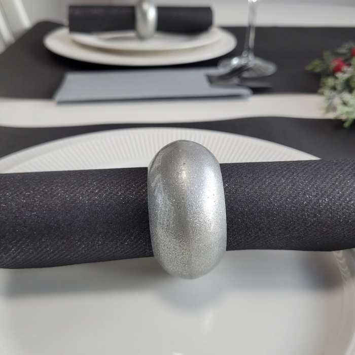 Servetele de masa festive Linclass - Shine metallic black (negru sclipitor) / 40 x 40 cm / 50 buc [5]