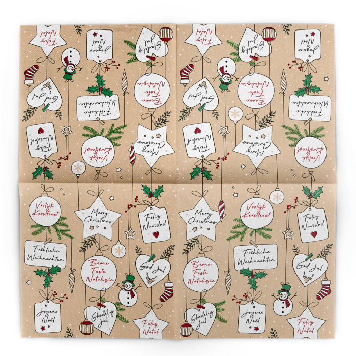 Servetele de masa festive Linclass pentru Revelion/Anul Nou Linclass - Snowman / 40 x 40 cm / 50 buc [4]