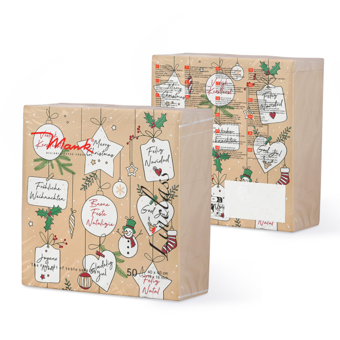 Servetele de masa festive Linclass pentru Revelion/Anul Nou Linclass - Snowman / 40 x 40 cm / 50 buc [3]