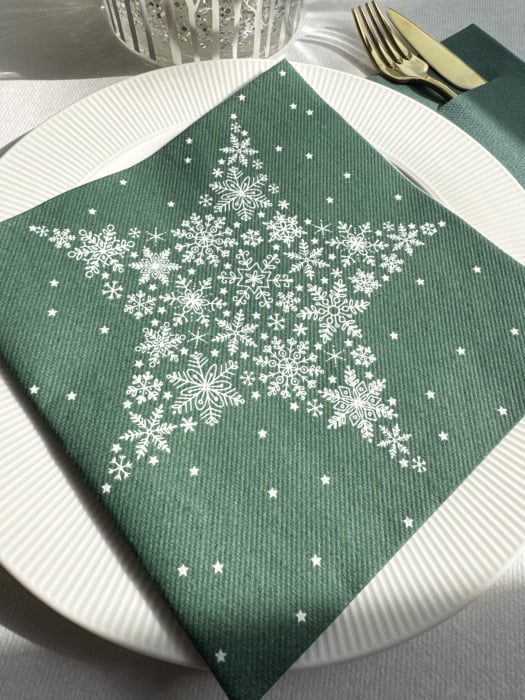Servetele de masa festive Linclass - Star (Stea din fulgi de zapada) / 40 x 40 cm / 20 buc [3]