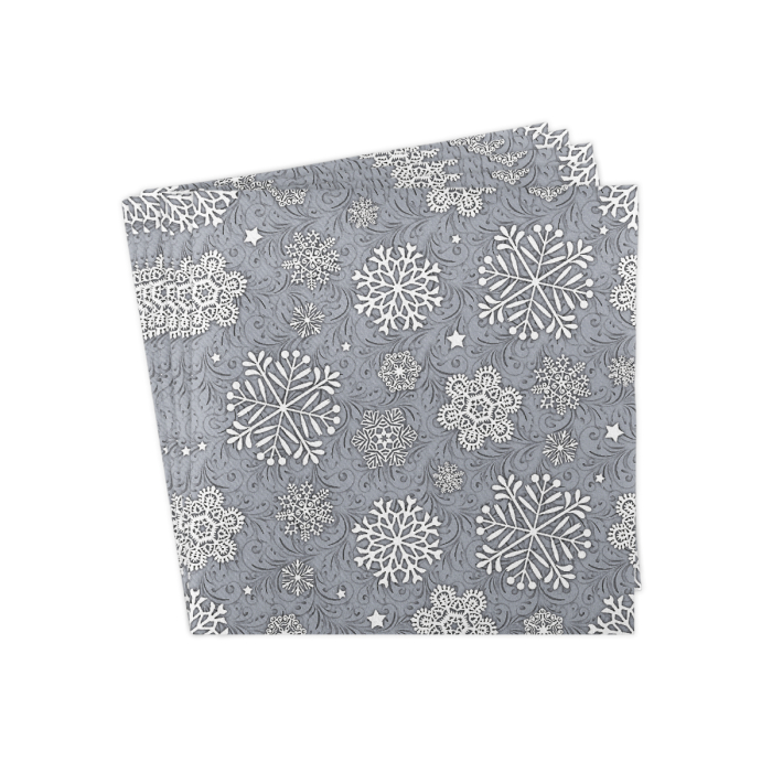Servetele de masa festive Linclass pentru Revelion/Anul Nou Linclass - Steven silbergrau / silver grey / 40 x 40 cm / 50 buc [8]