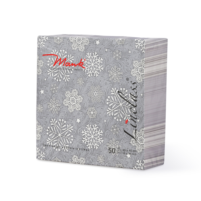 Servetele de masa festive Linclass pentru Revelion/Anul Nou Linclass - Steven silbergrau / silver grey / 40 x 40 cm / 50 buc [6]