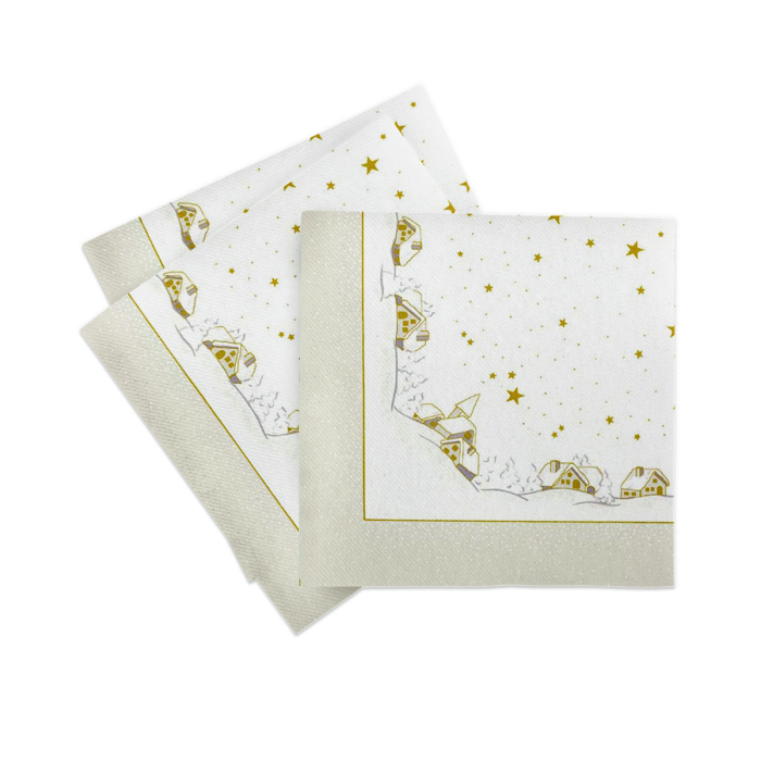 Servetele de masa festive Linclass pentru Revelion/Anul Nou Linclass - Winterzauber / Winter Charm / 40 x 40 cm / 50 buc [6]