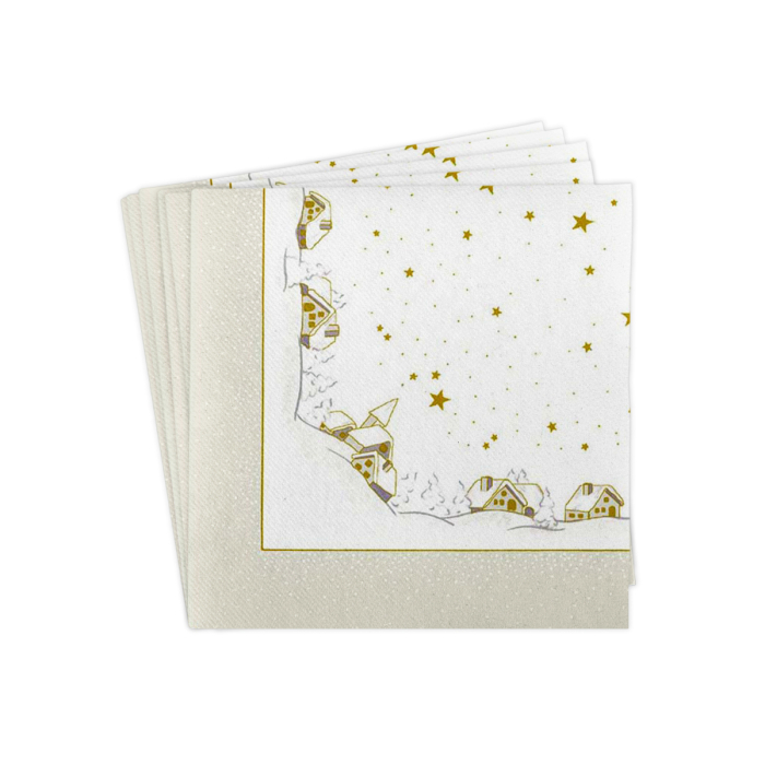 Servetele de masa festive Linclass pentru Revelion/Anul Nou Linclass - Winterzauber / Winter Charm / 40 x 40 cm / 50 buc [7]