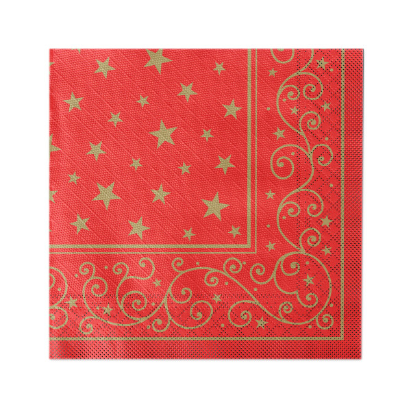 Servetele de masa festive pentru Craciun/Revelion Tissue Deluxe - LIAM rosii / 40x40 cm / 50 buc [3]