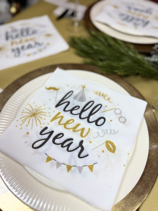Servetele de masa festive Softpoint- Hello New Year / 38 x 38 cm / 20 buc [3]