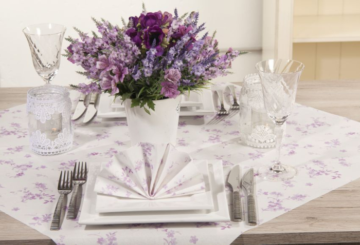 Servetele Linclass Bonnie Albastru 40x40 cm, pliate 1/4, 12 buc [2]