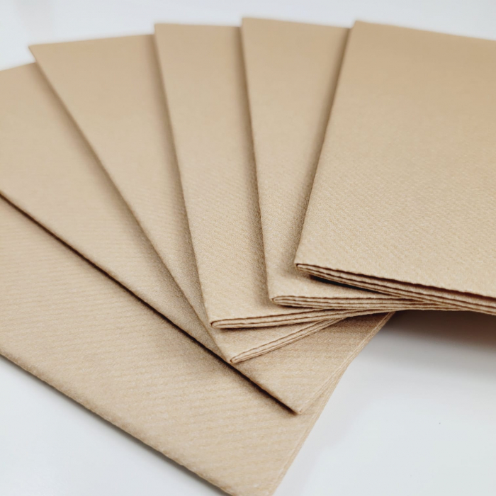 Servetele Linclass ultra calitative, maro deschis (cappuccino), 40x40 cm, pliate 1/8, 12 buc [2]