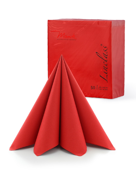 Set accesorii decorative masa festiva de Craciun/Revelion - servetele festive si traversa de masa Linclass Charles Red [4]