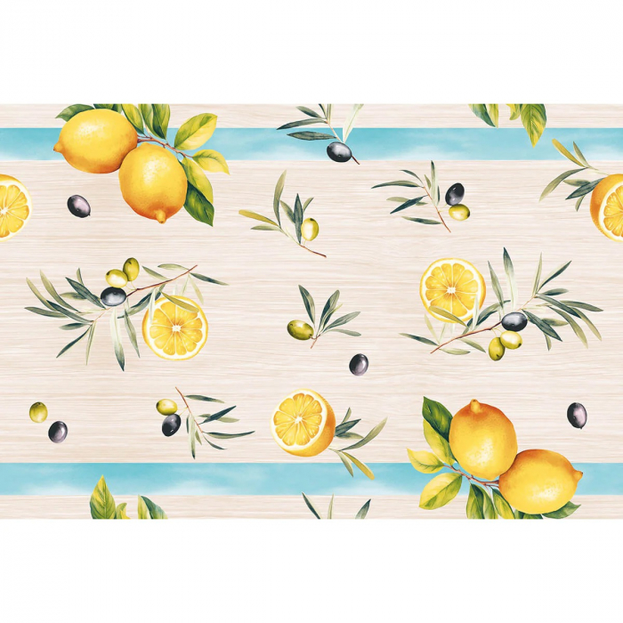 Set accesorii decorative masa festiva - servetele festive si traversa de masa Linclass Olives & Lemons [8]