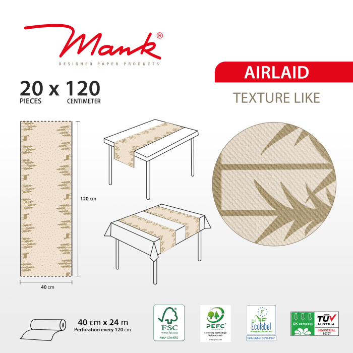 Traversa de masa pentru Craciun, Linclass - Liane pebble stone / 40 × 24 cm / 1 buc [3]