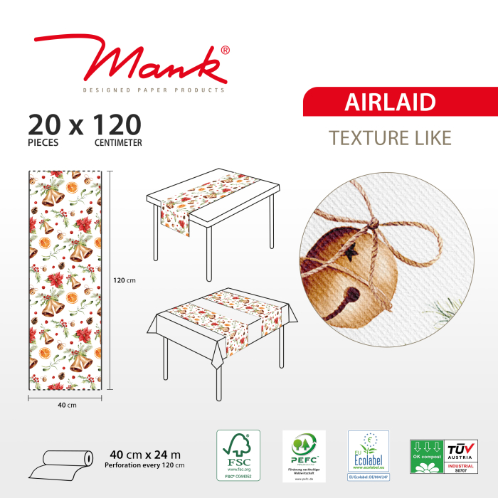 Traversa de masa pentru Craciun, Linclass - Marianne / 40 × 24 cm / 1 buc [3]