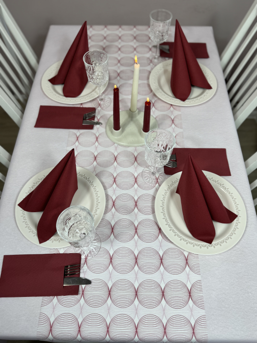 Traversa masa Linclass - Ludo (roz-bordo) / 40 cm x 24 m / 1 rola [3]