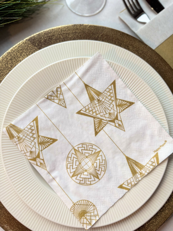 Servetele de masa, 3 straturi, Tissue - Gatsby gold, 33 x 33 cm, 20 buc [1]