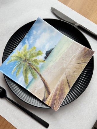 TEMATICA MARINA - Servetele de masa festive  Softpoint - Beach Relax / 40x40 cm / 50 buc
